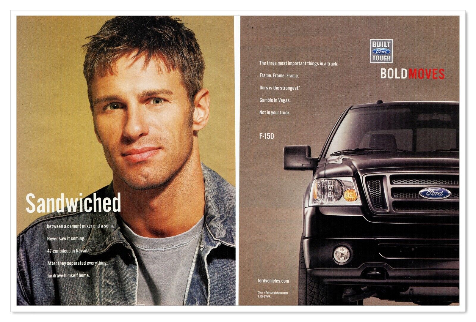 Ford F-150 Strongest Frame Bold Moves 2006 2-Page Print Magazine Truck Ad