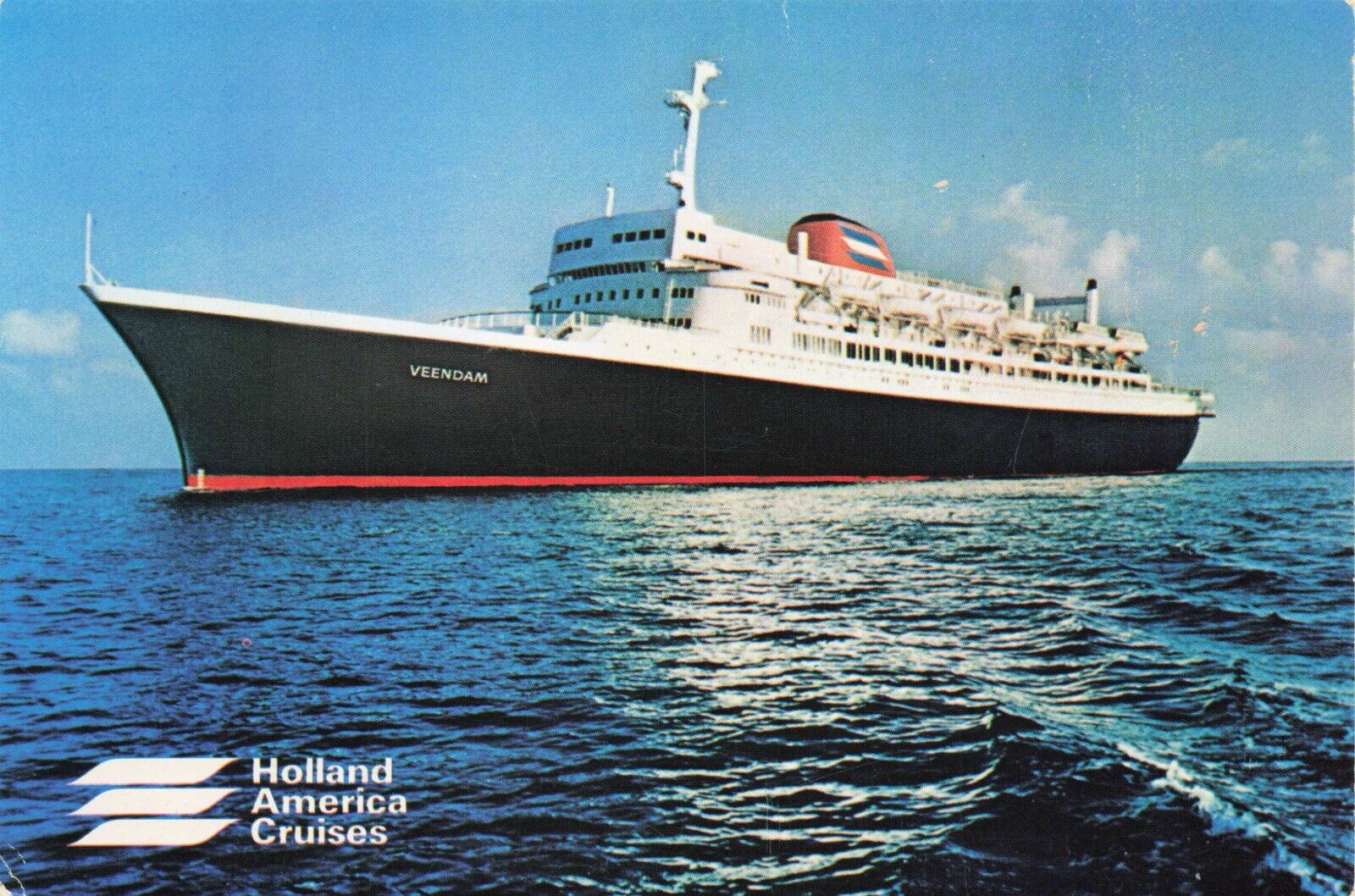 Holland America Cruises Ship SS Veendam Vintage Continental Postcard Unposted