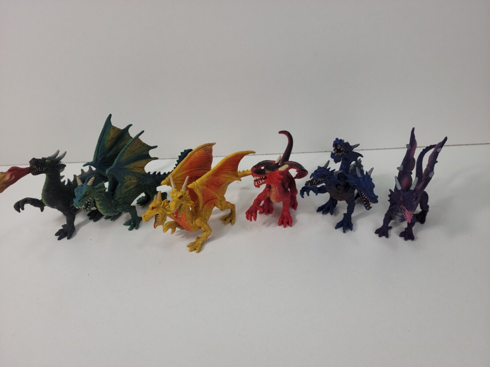 (6) Piece Lot of - Medieval / Fantasy  Dragon Toy Figures