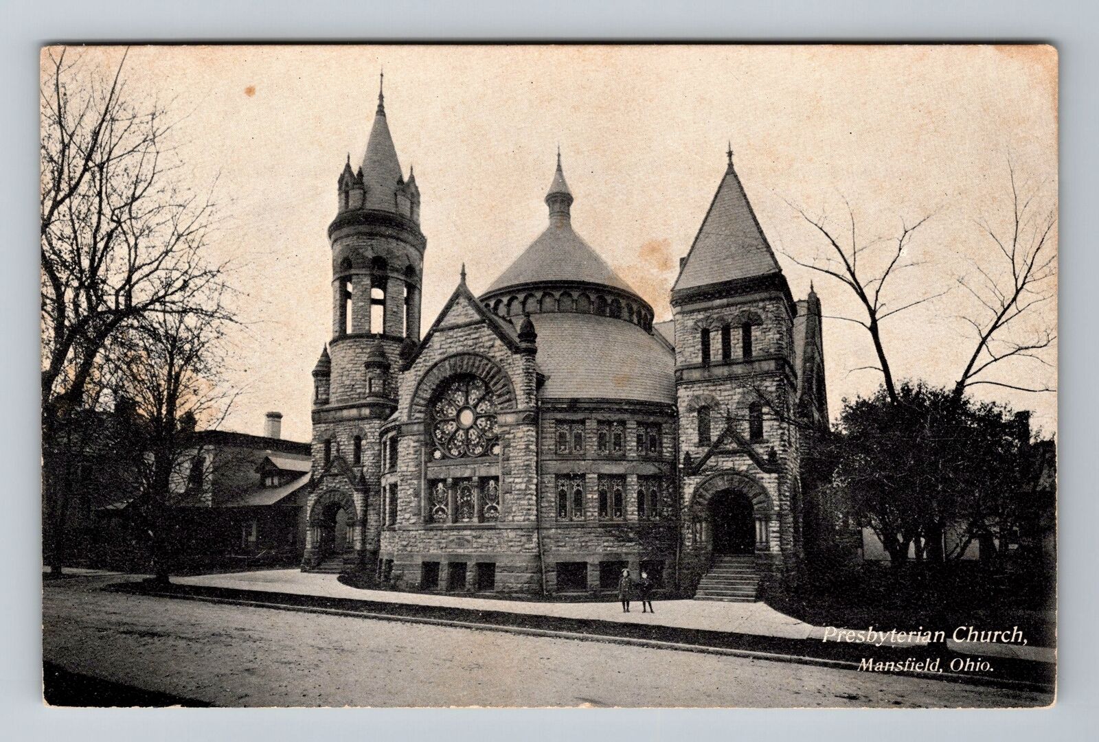 Mansfield OH-Ohio, Presbyterian Church, Antique Vintage Souvenir Postcard