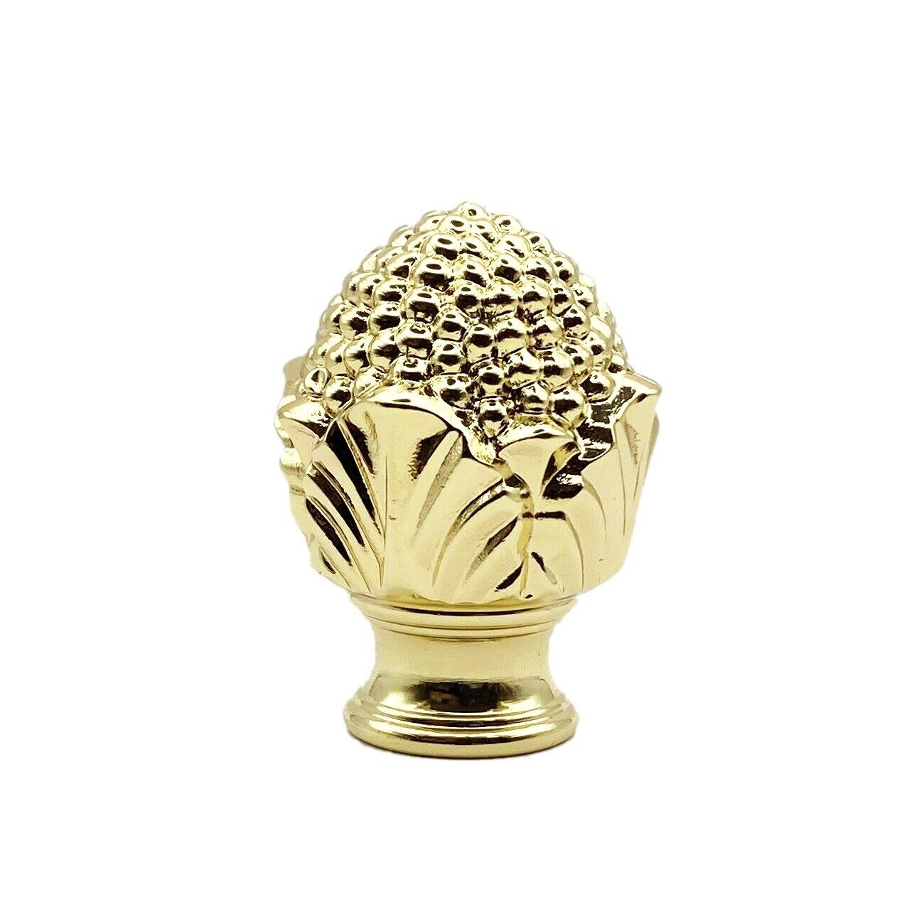Lamp Finial-Solid Cast Brass FLOWER BUD-Highly Detailed, Dual Thread, PB