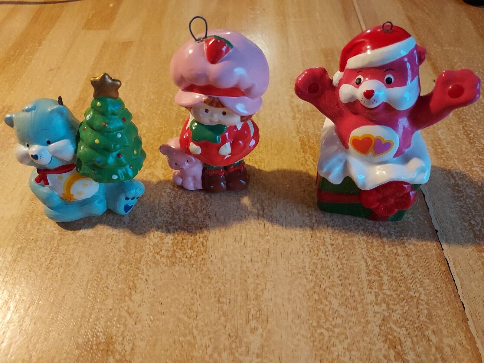 Strawberry shortcake ornament lot With Carebear Ornaments  Vintage 80\'s