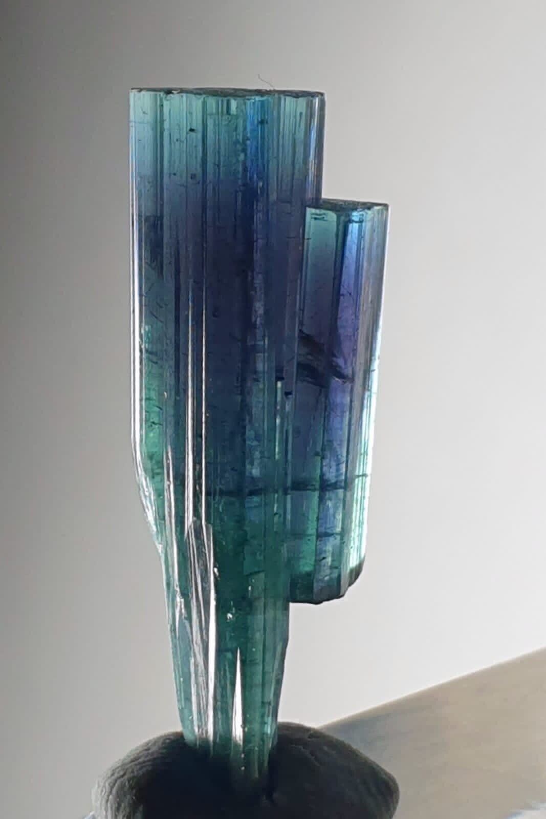 Ink Blue Bi Colours Tourmaline Crystal