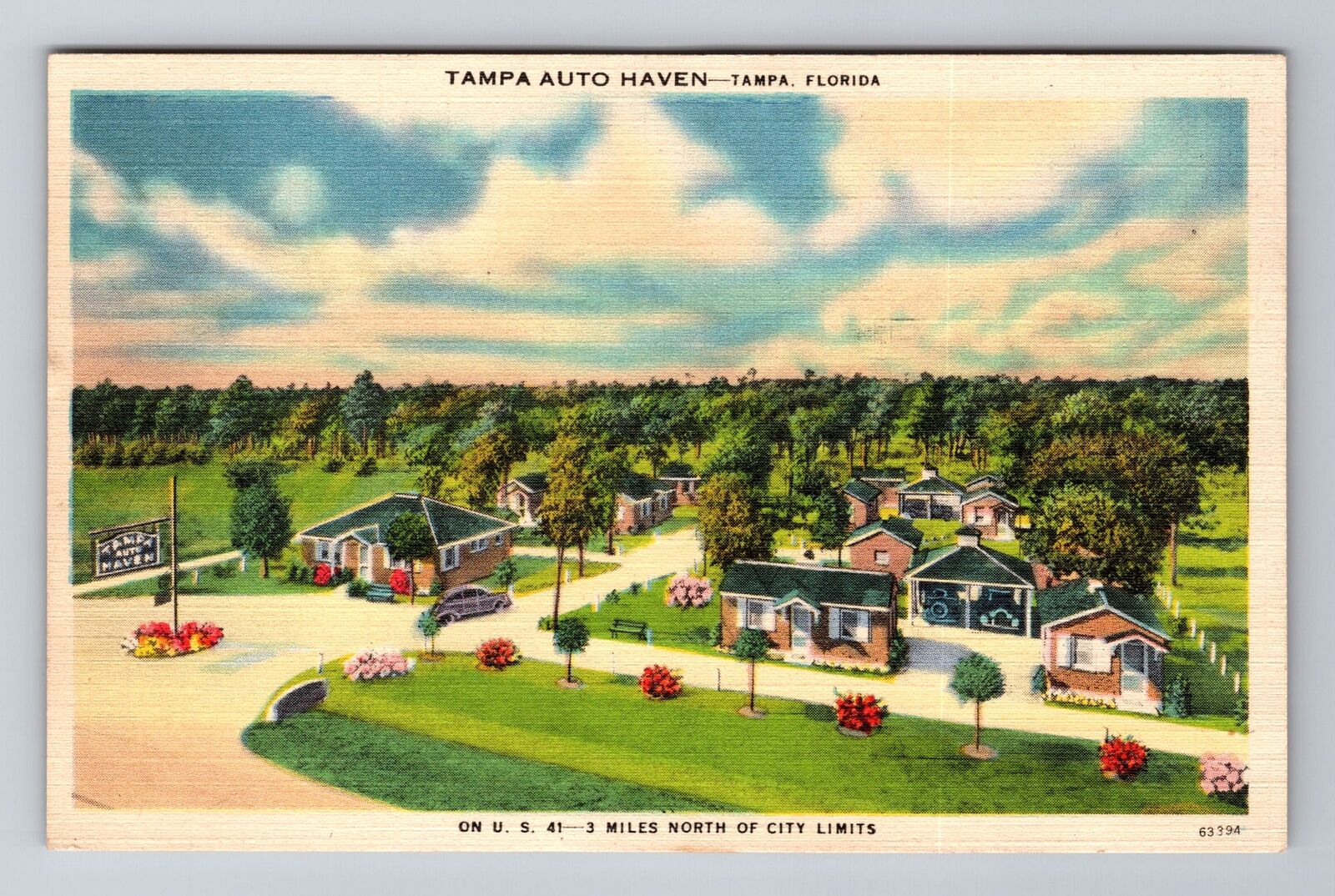 Tampa FL-Florida, Tampa Auto Haven, Antique, Vintage c1939 Souvenir Postcard