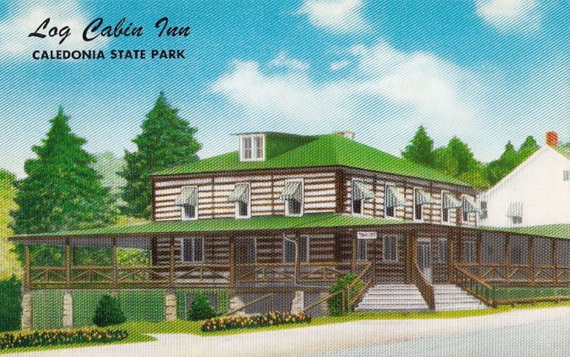 Postcard Log Cabin Inn Fayetteville PA 