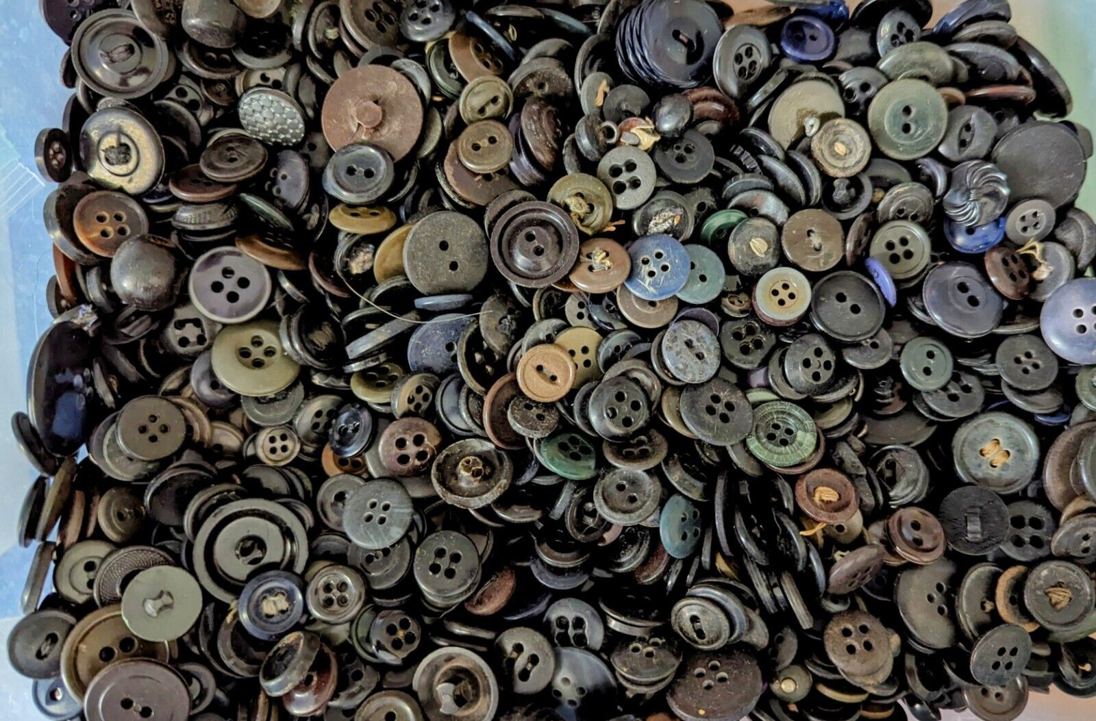 Bulk Dark Button Assortment, Vintage/Old/Button Bag Lot, DIY Crafts, Sewing 