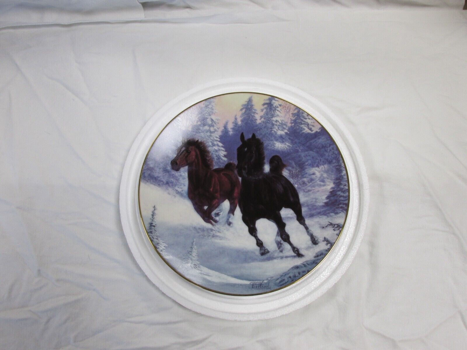 Hamilton Collection Porcelain Plate Winter\'s Thunder by Chuck DeHaan