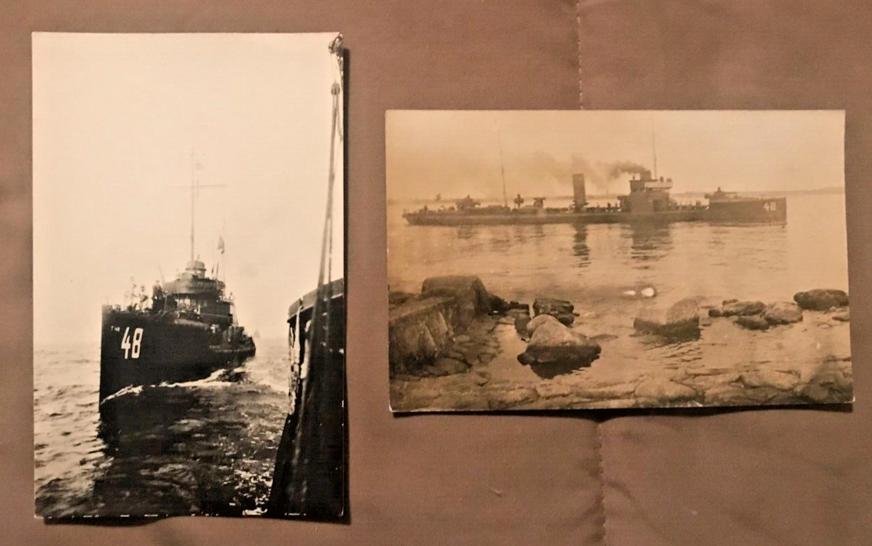 antique REAL PHOTO POSTCARDS, 2, USS PARKER, WW I Destroyer