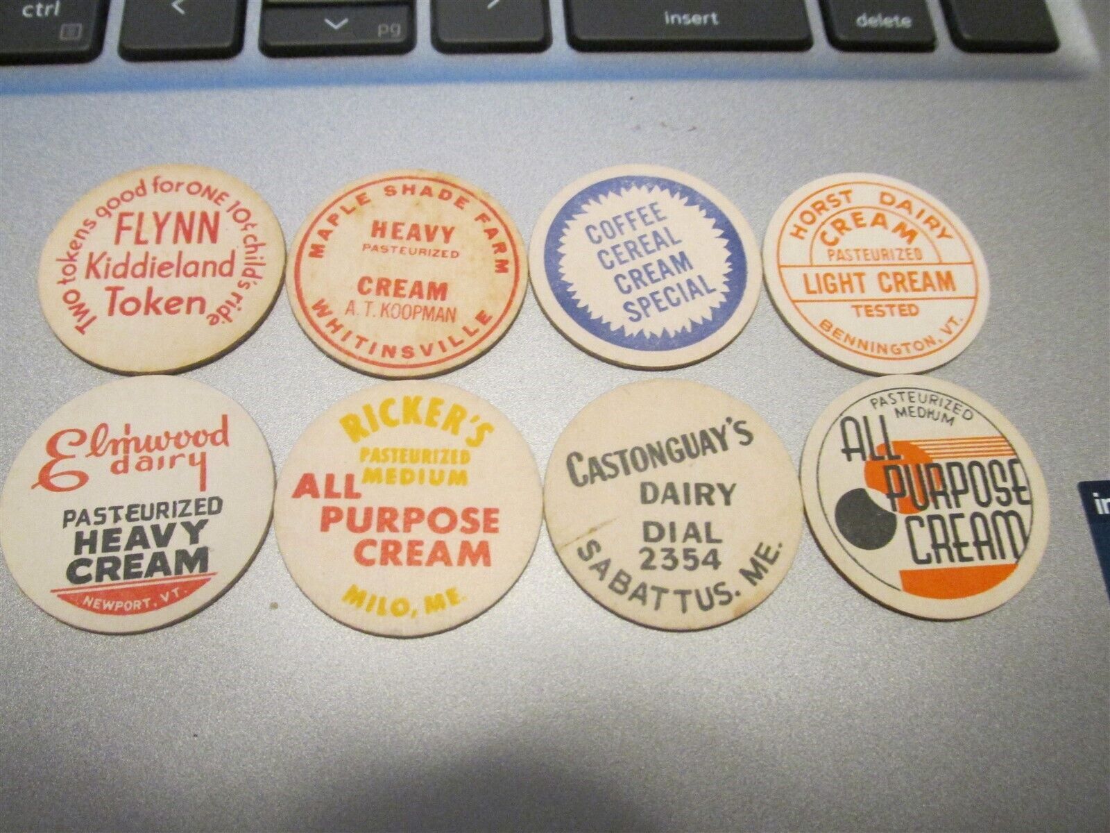 8 different dairy creamer caps Vermont, Main & Generic