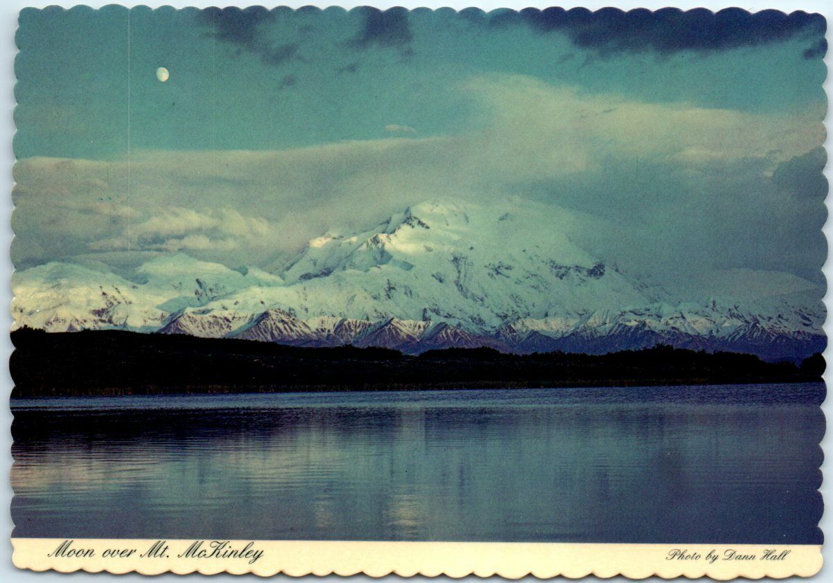 Postcard - Moon Over Mount McKinley - Mount McKinley National Park, Alaska