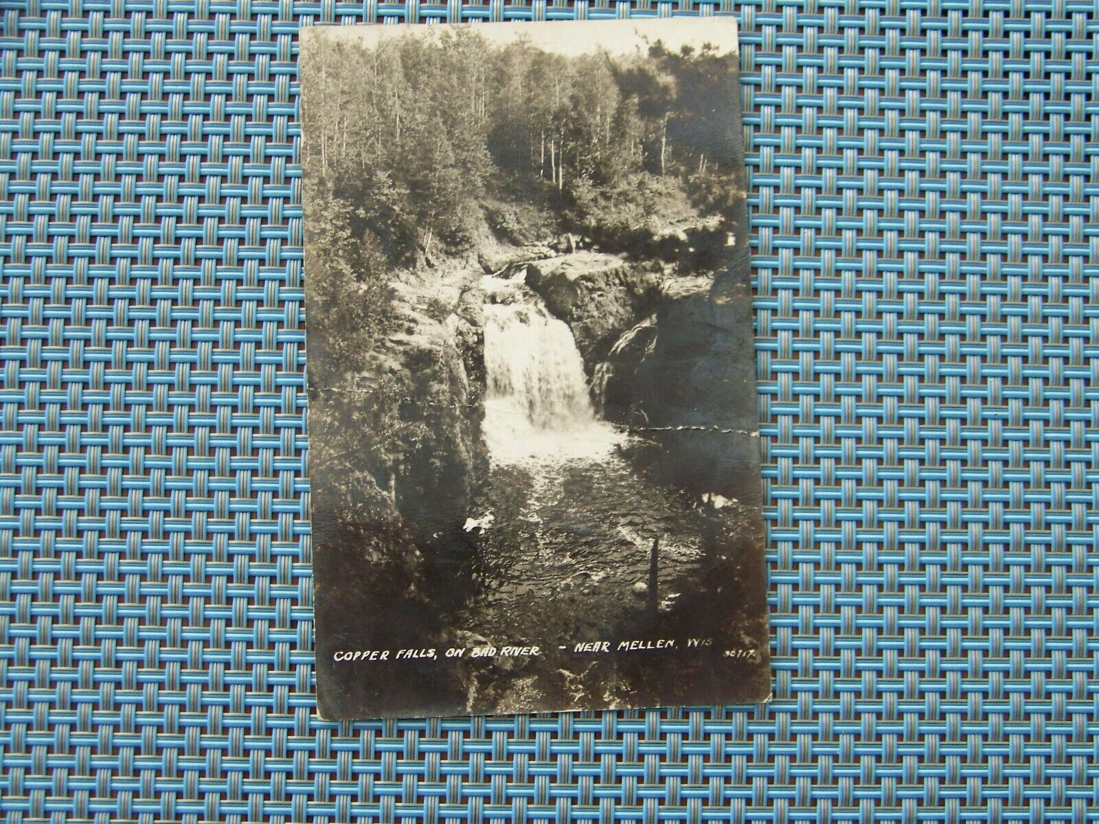 Mellen Wisconsin WI RPPC Real Photo Copper Falls on Bad River