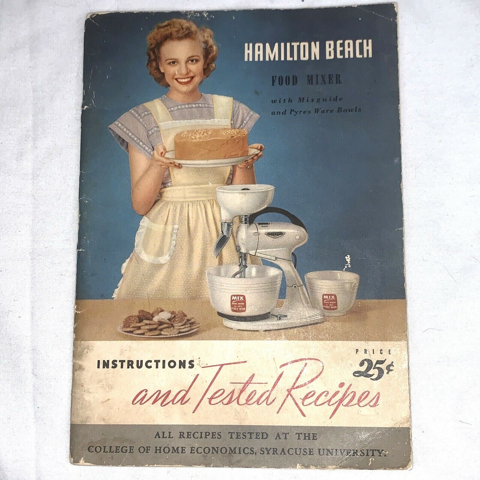 Hamilton Beach  Vintage Cookbook Food Mixer Instructions and Tested Recipes 1948