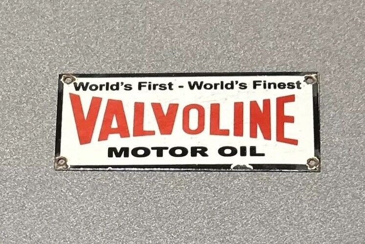 VINTAGE VALVOLINE MOTOR OIL PORCELAIN SIGN CAR GAS TRUCK