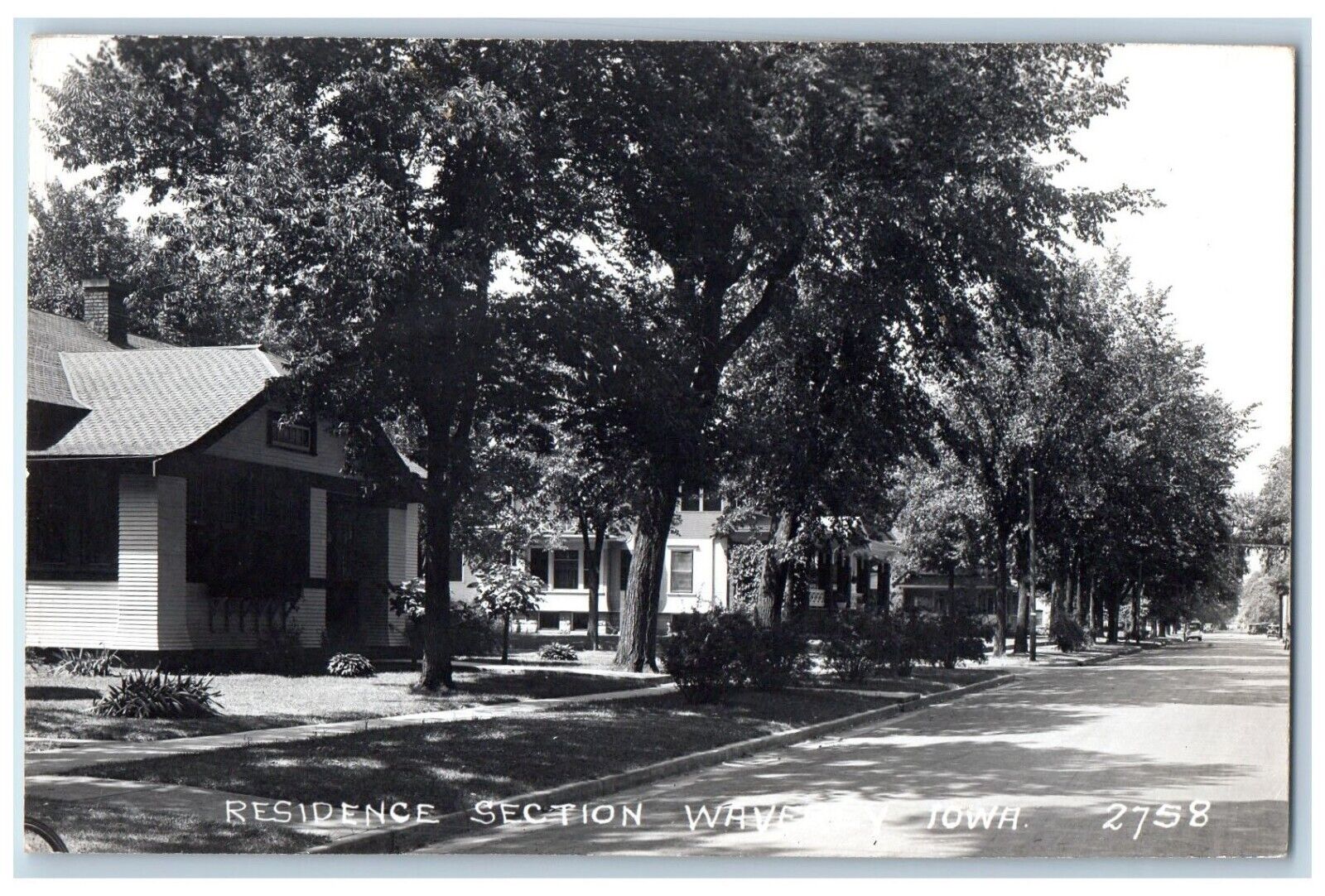 Waverly Iowa IA Postcard RPPC Photo Residence Section c1940's Unposted Vintage