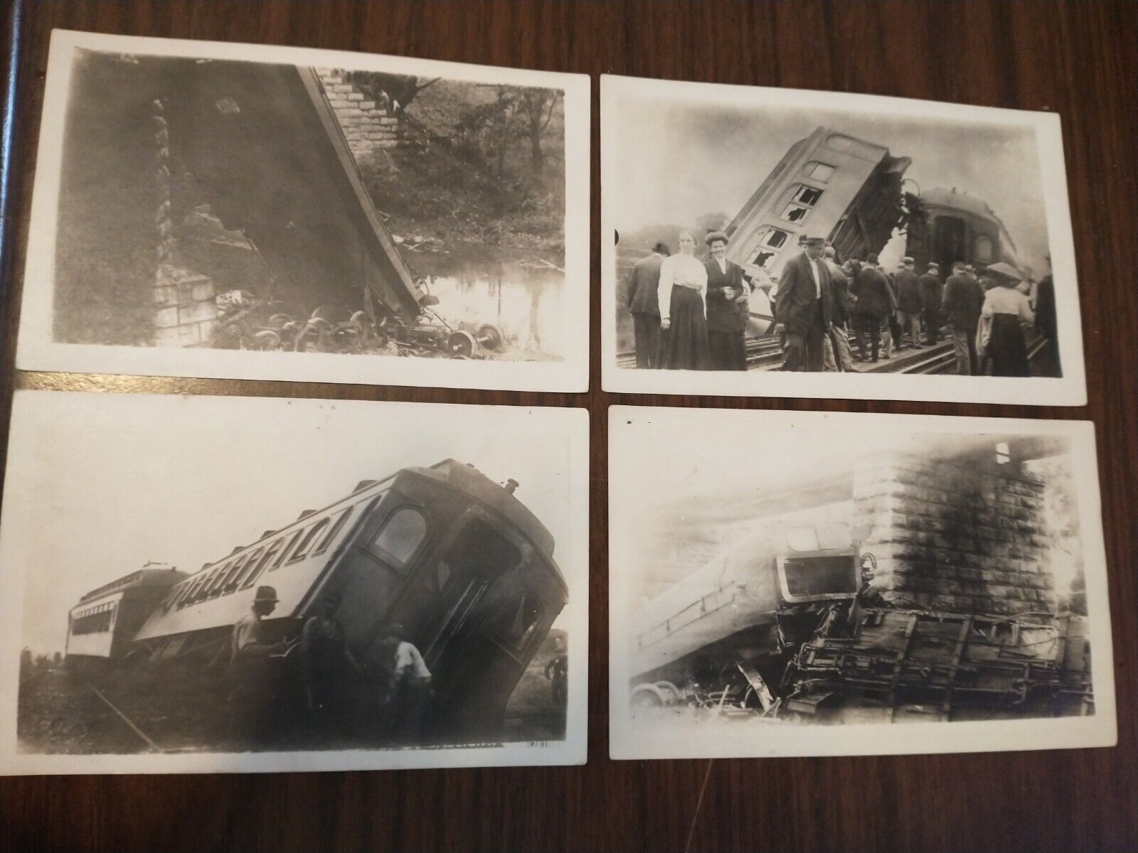 Lot of 4 RPPC Photo Postcard of Rochester New York Railroad Disaster Wreck 1911