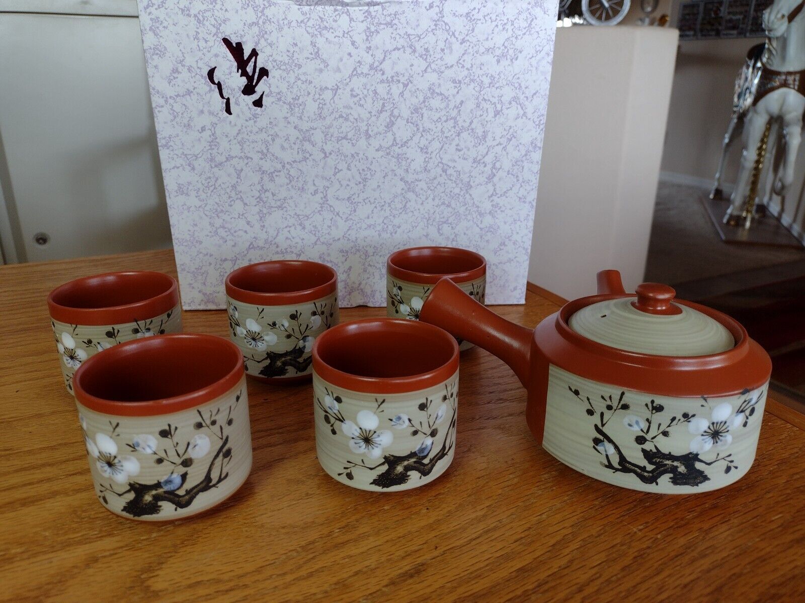 Japanese Tea Pot and Five Cups New Open Box