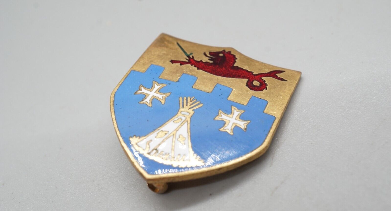 WWII 12th Infantry Regiment DI Unit Crest Pin by Meyer D-DAY JUNE 6, 1944
