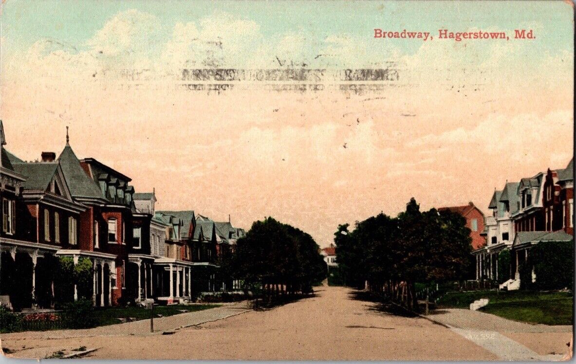 c1907 Broadway Homes Houses Hagerstown Maryland MD Postcard