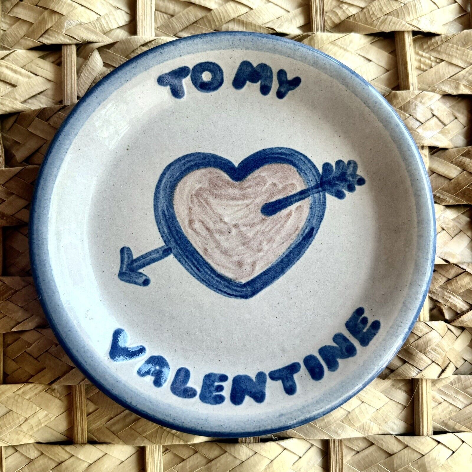 Vintage M.A. Hadley To My Valentine Pottery Dish Small Plate