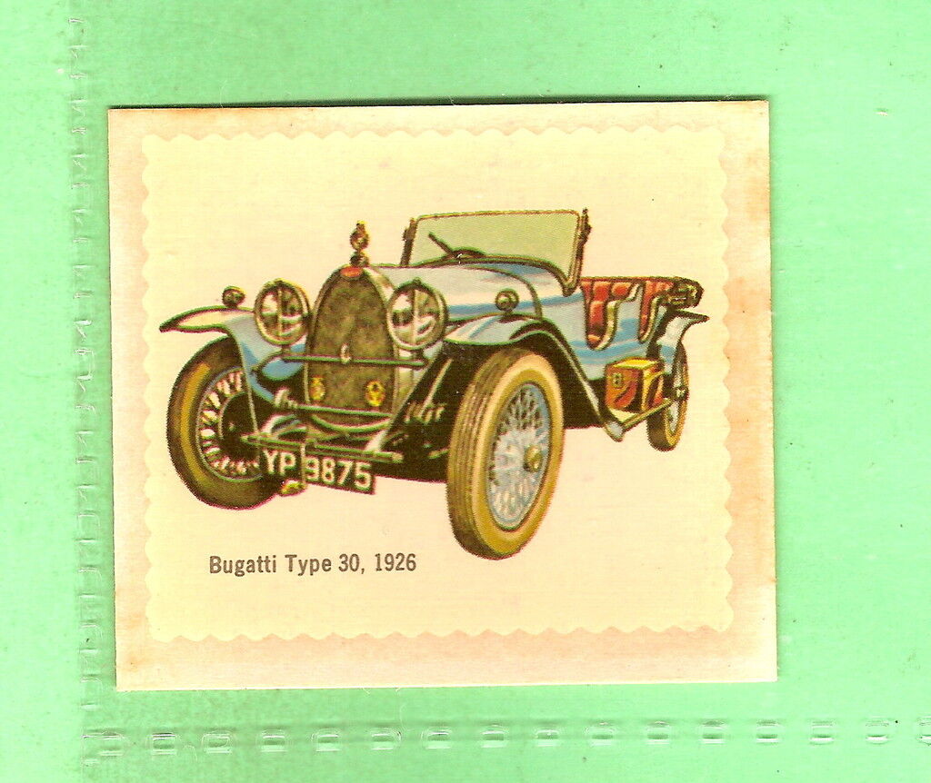 #D136. 1971 SANITARIUM  CAR TRANSFER CARD #10  BUGATTI TYPE 30 1926