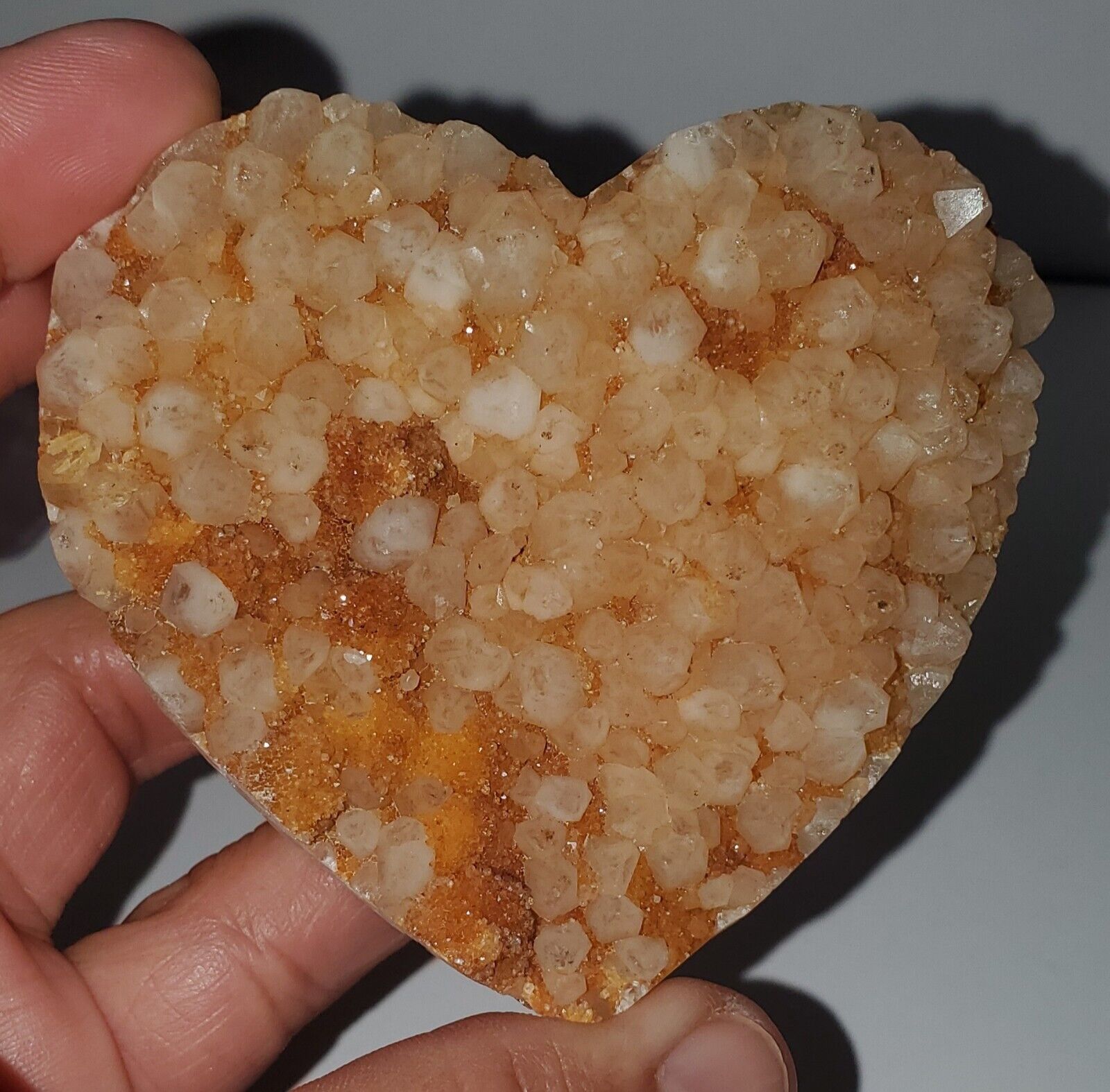 Citrine Crystal Heart, Citrine Geode Heart, Citrine Geode, Yellow 186g
