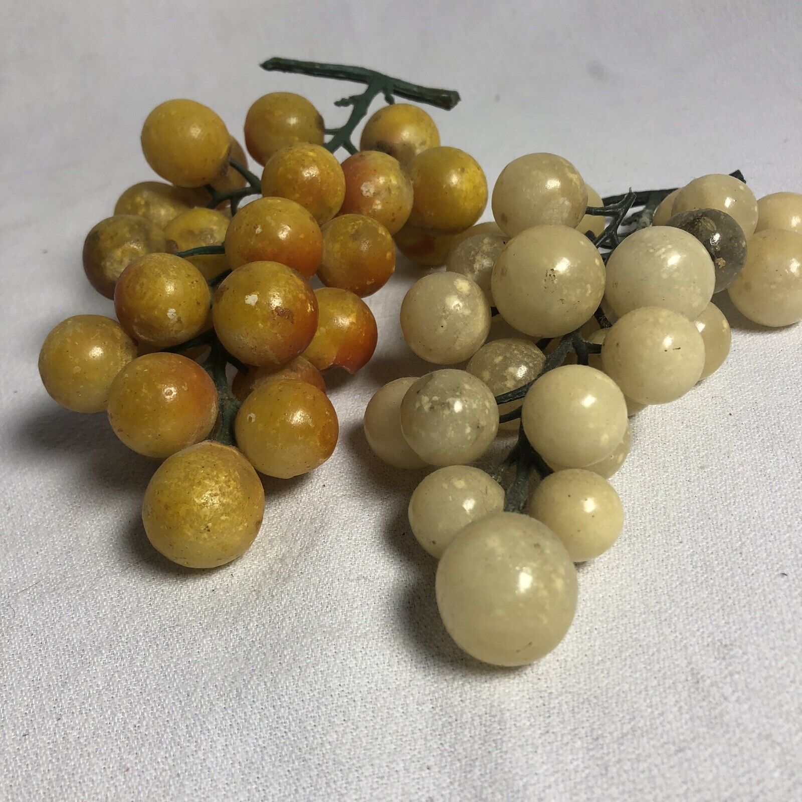 Vintage Italian Alabaster Grape Cluster Times Two