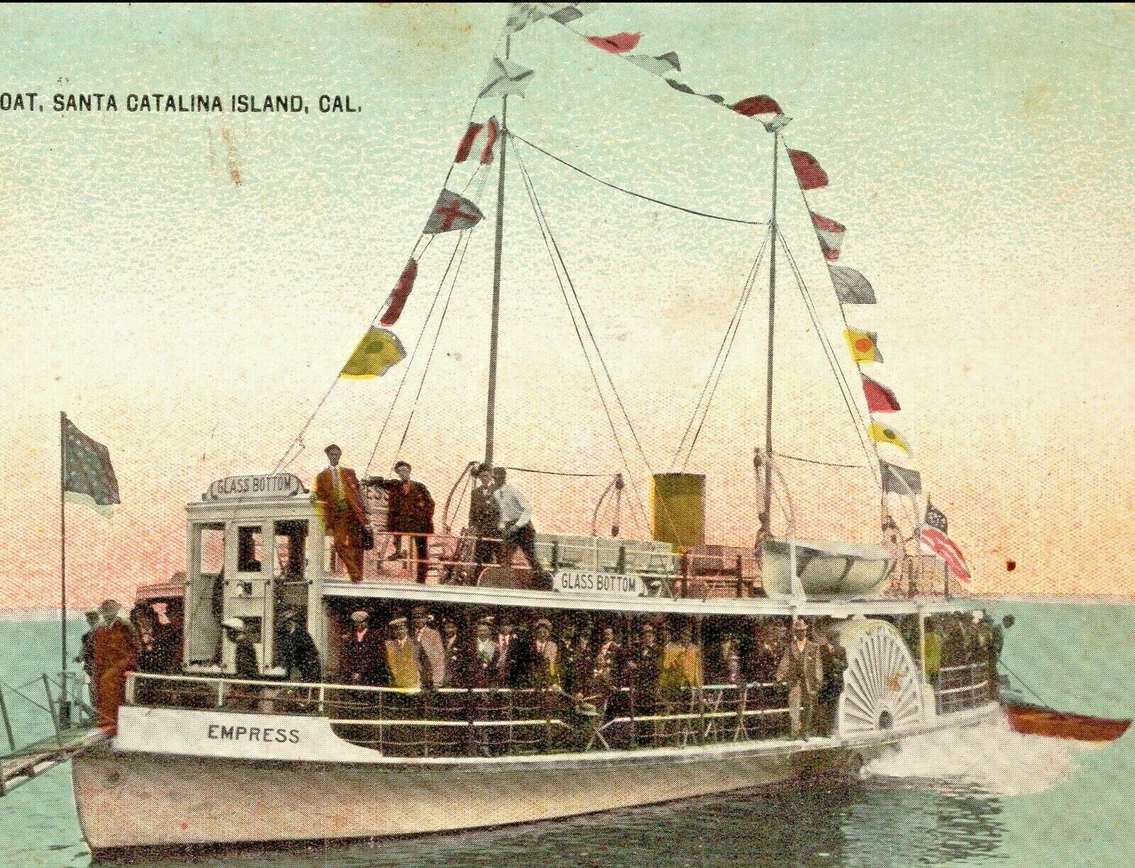 C.1915 Santa Catalina Island, CA. Postmarked From PPIE. Glass Bottom Boat. 
