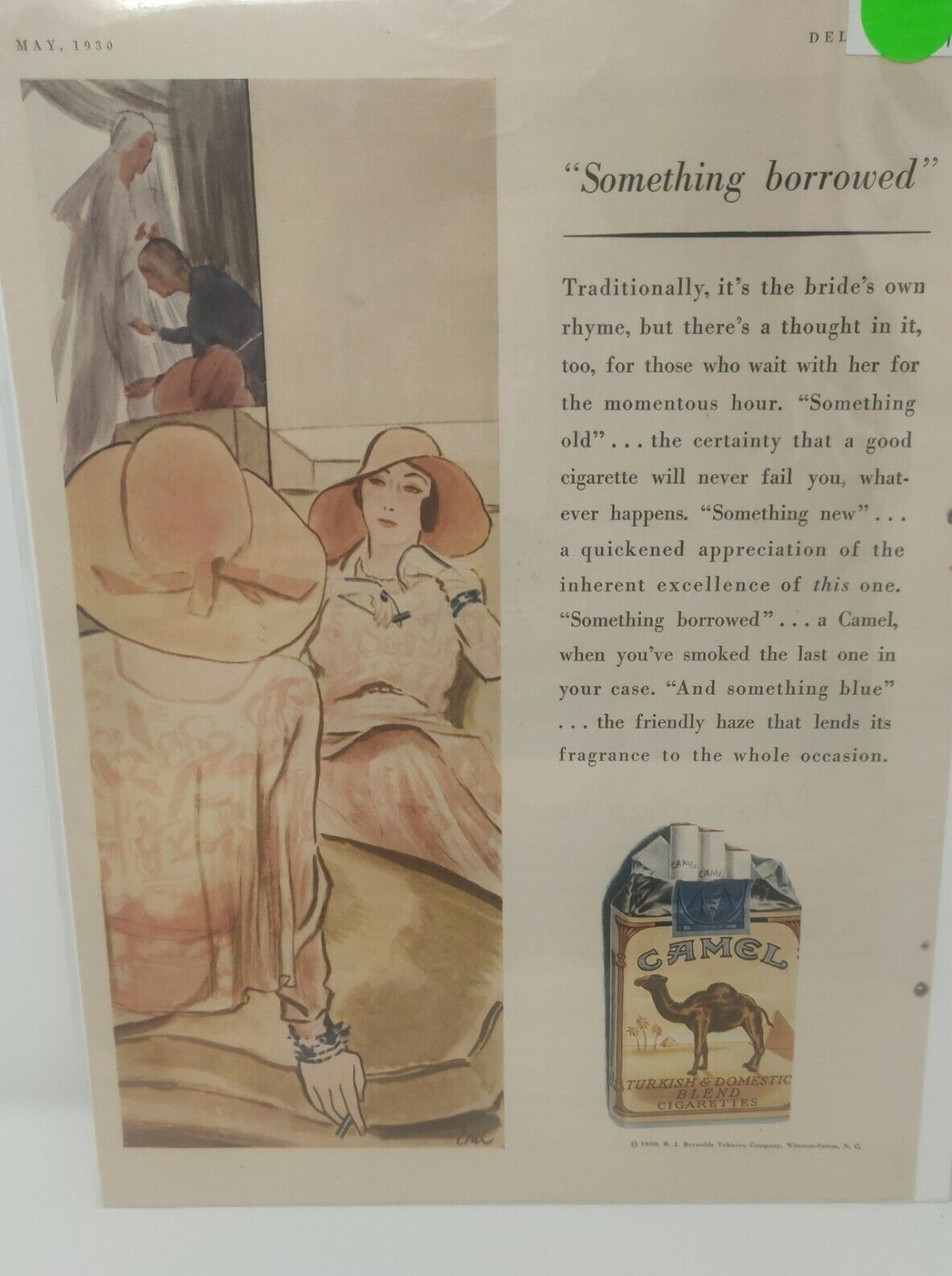 Vintage Antique 1930 Camel Cigarettes Advertisement