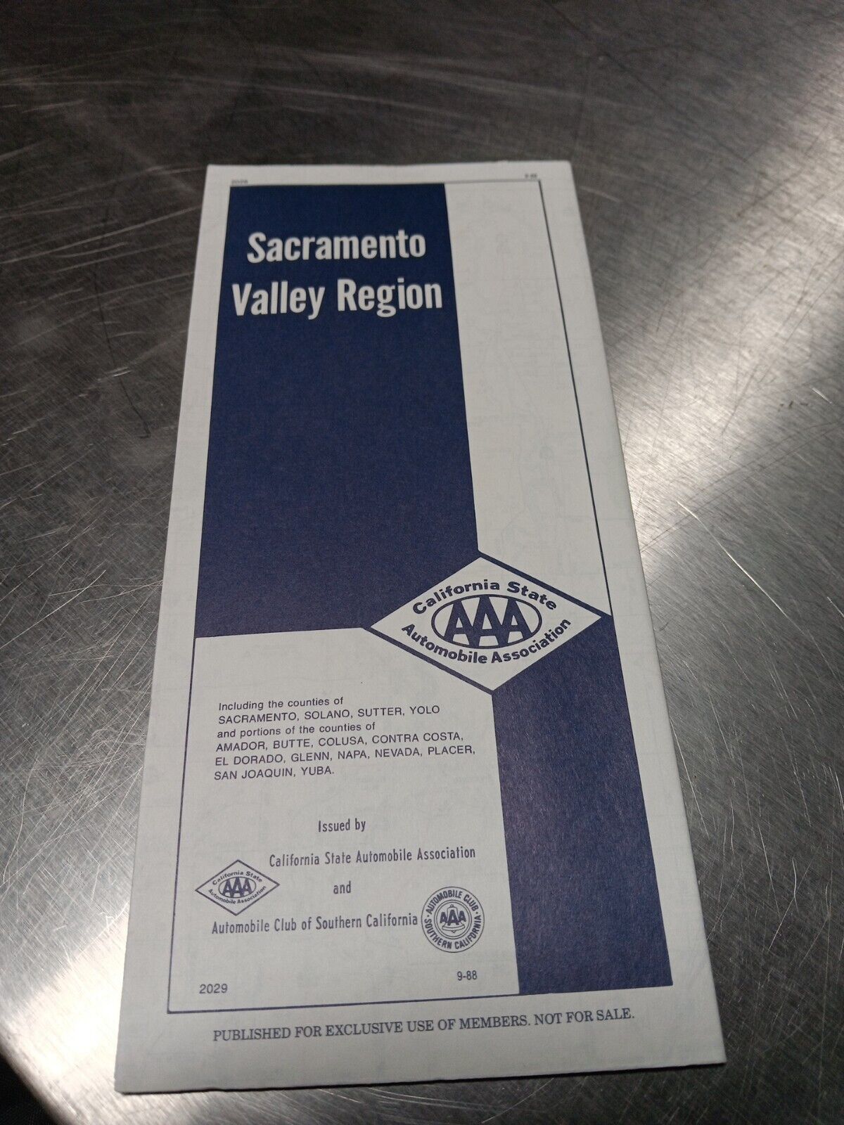 1981 AAA California Map Sacramento Valley Region