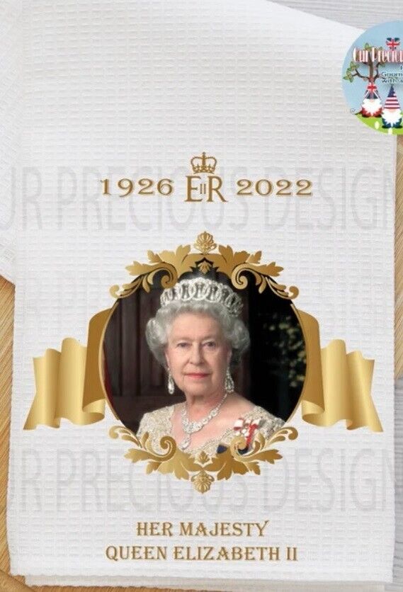 Queen Elizabeth II Commemorative Royal Tea Towel, Royalty British Tea towel