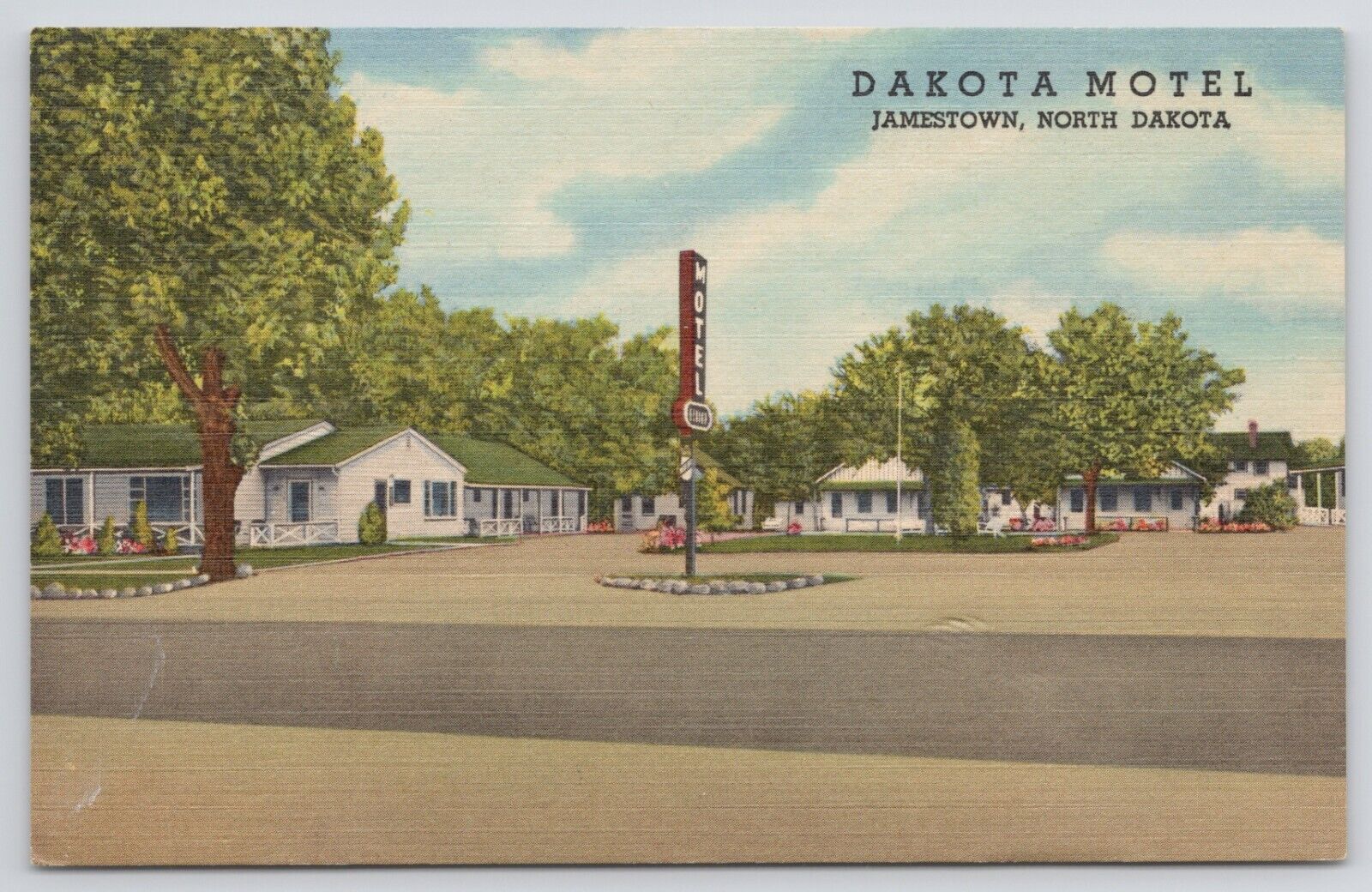 Jamestown North Dakota,  Motel Linen Postcard
