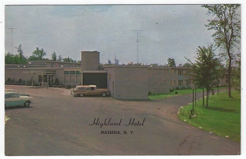 Massena, New York, Vintage Postcard View of The Highland Hotel