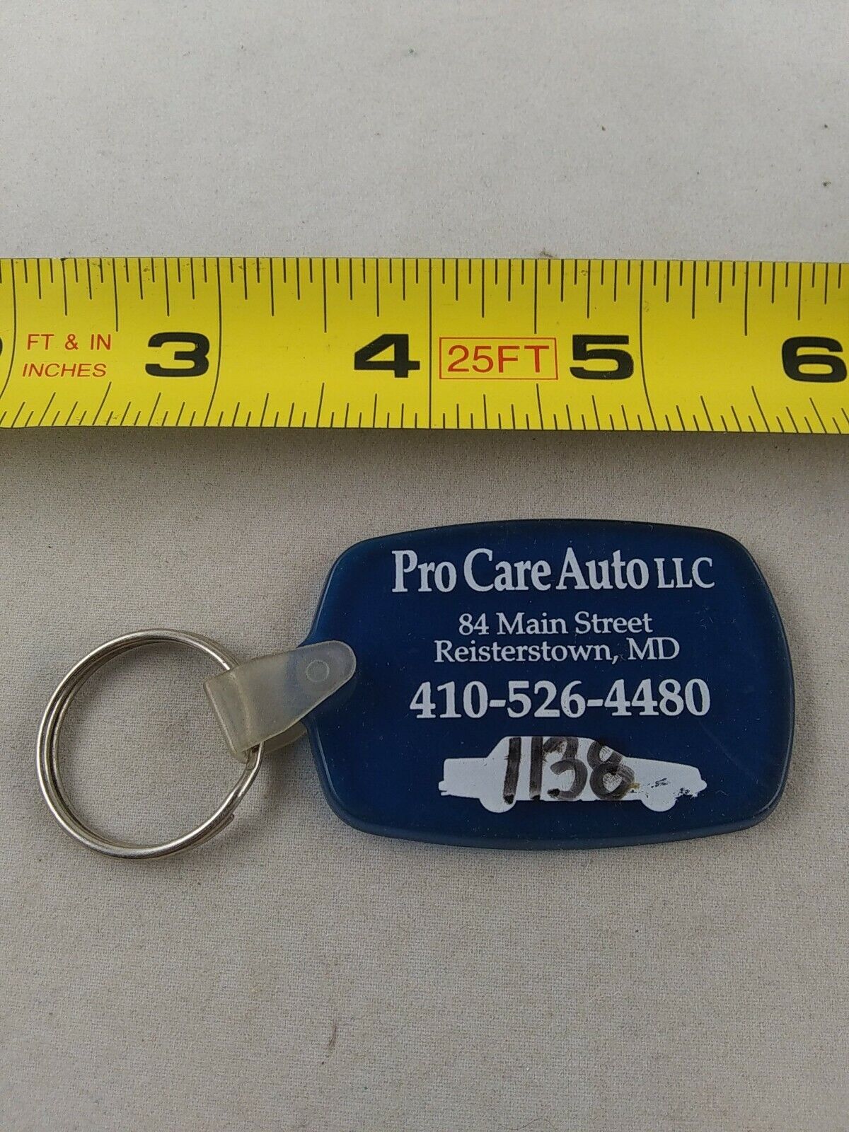 Vintage Pro Care Auto Reisterstown Key Chain Keychain Fob Key Ring Hangtag *QQ30