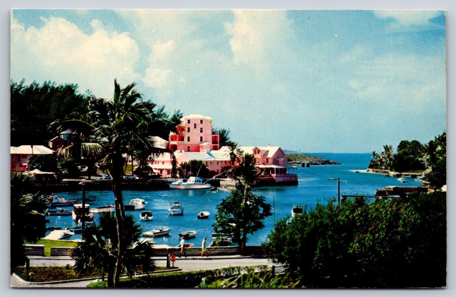Postcard Flatts Village Inlet Boats Architecture Bermuda