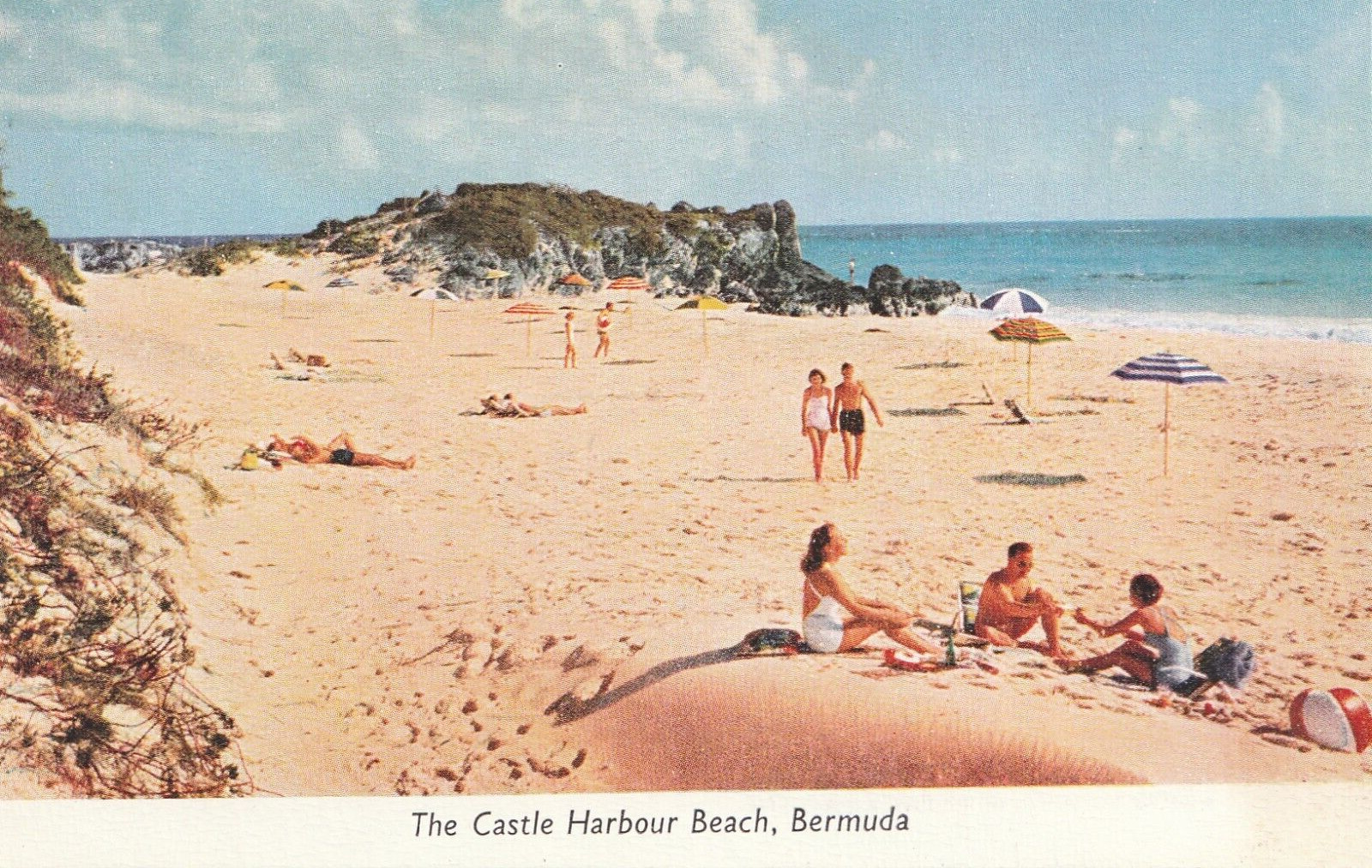 Vintage Postcard The Castle Harbour Beach Bermuda