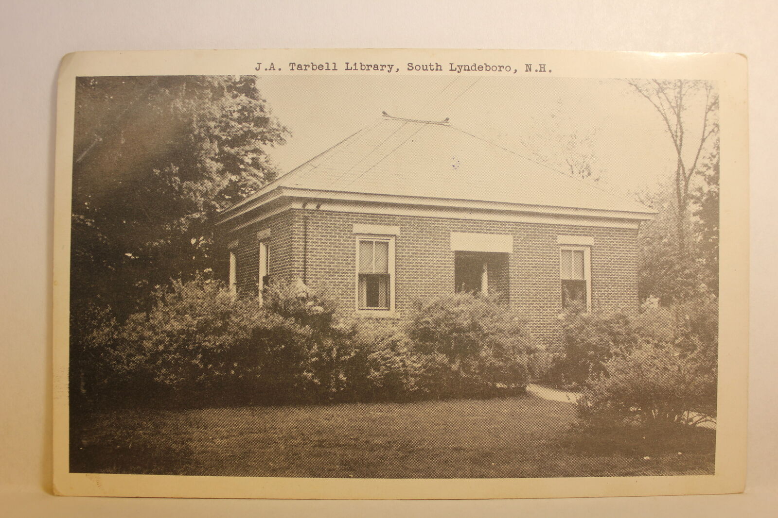 Postcard JA Tarbell Library South Lyndeboro NH T7