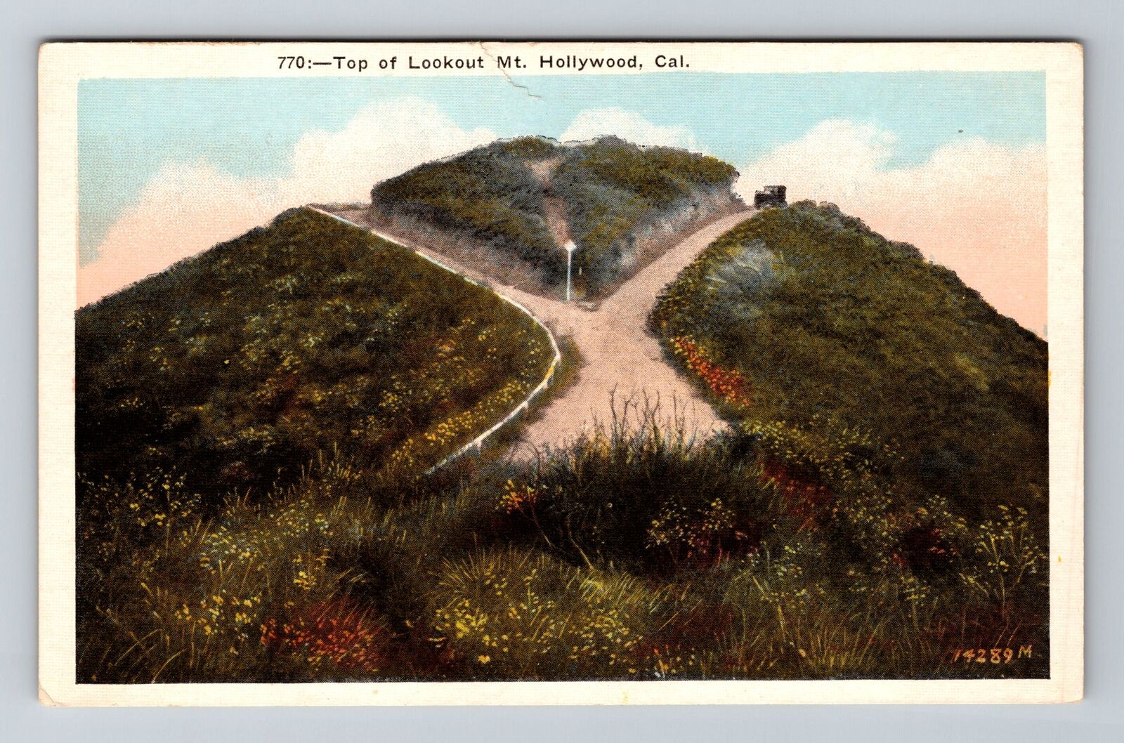 Mt Hollywood CA-California, Scenic View Top, Vintage Postcard