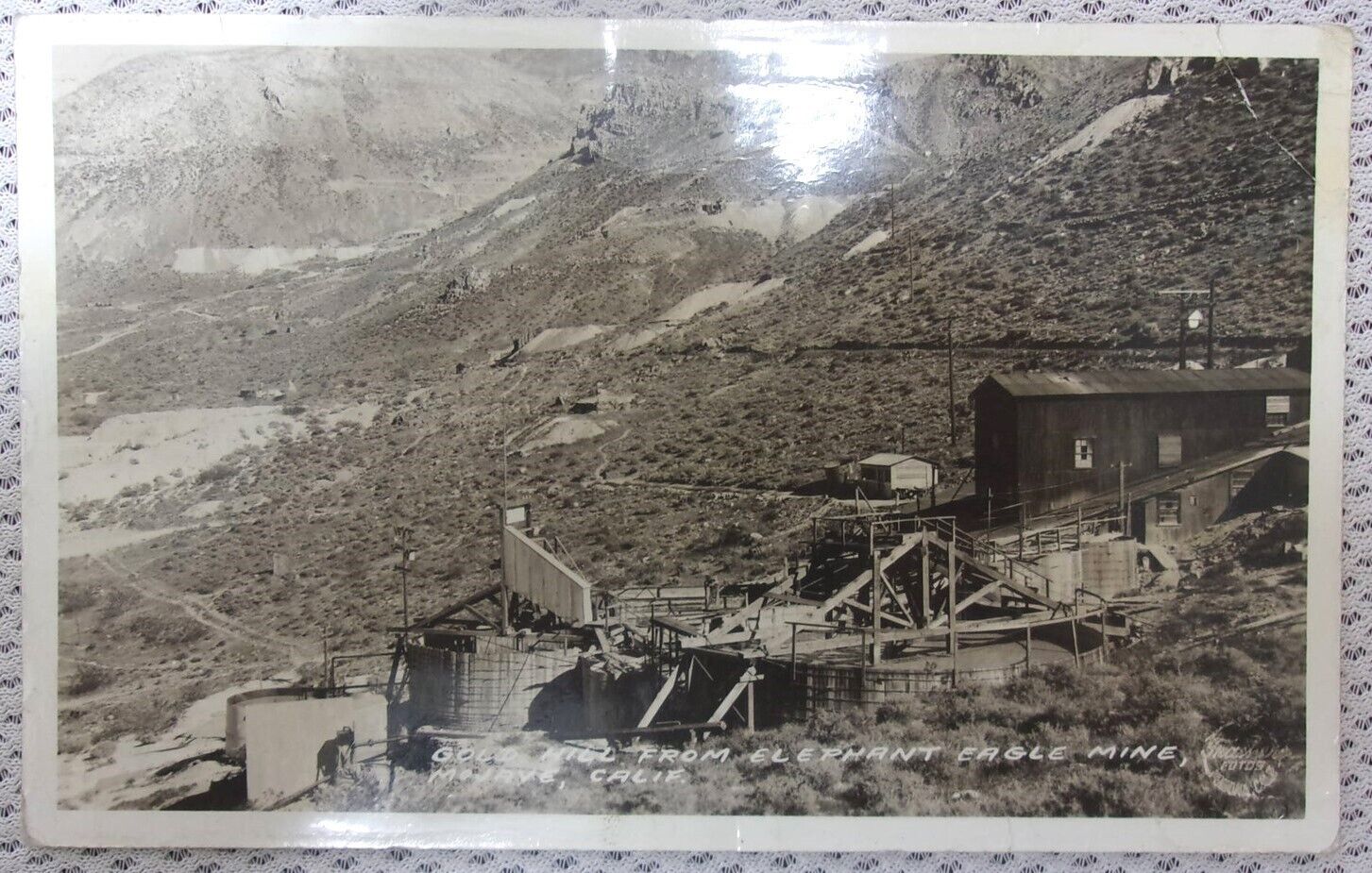 Vintage Gold Hill Elephant Eagle Mine, Mojave, California RPPC 1935