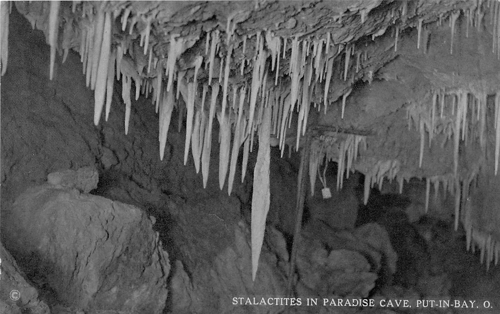 J71/ Put-In-Bay Ohio Postcard c1910 Stalactites Paradise Cave Interior 46