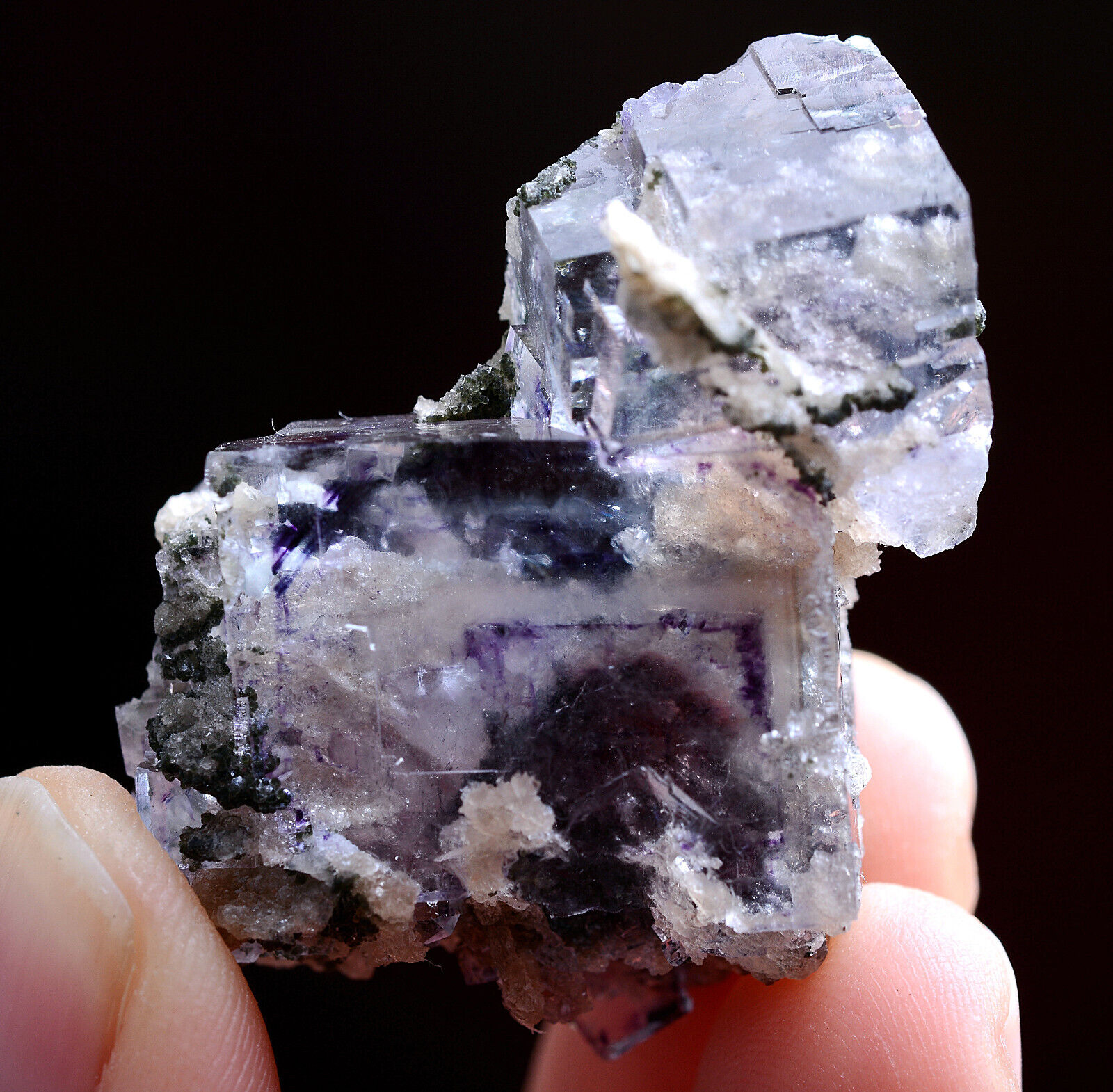 24g Natural Phantom Window Purple Fluorite Mineral Specimen /Yaogangxian  China