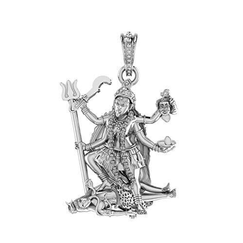 Sterling Silver (92.5% purity) Goddess Kali Maa Pendant for Men & Women
