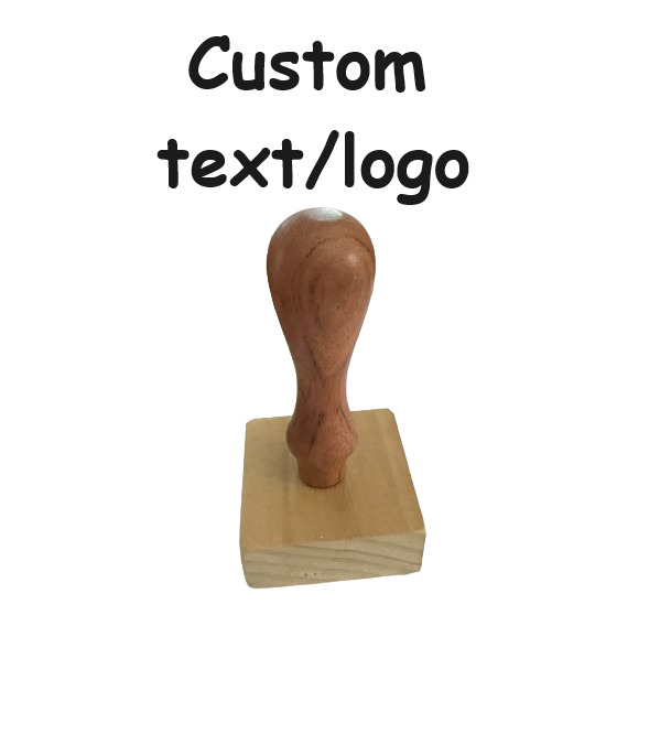 Wooden Rubber Stamp Custom Logo and text Deep Engraved stamps