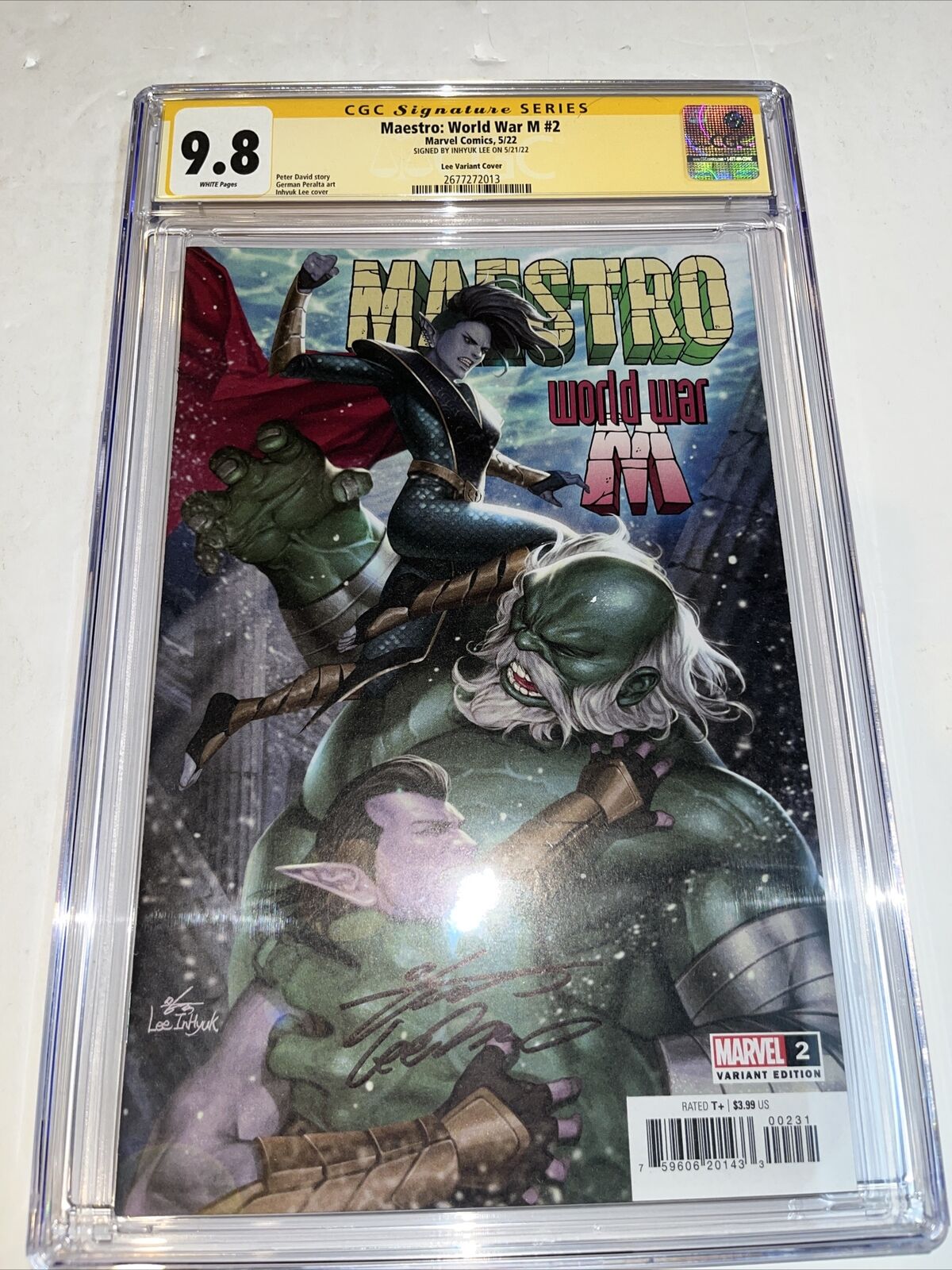Maestro World War M Hulk (2022) # 2 (CGC 9.8 SS) Signed By Inhyuk Lee