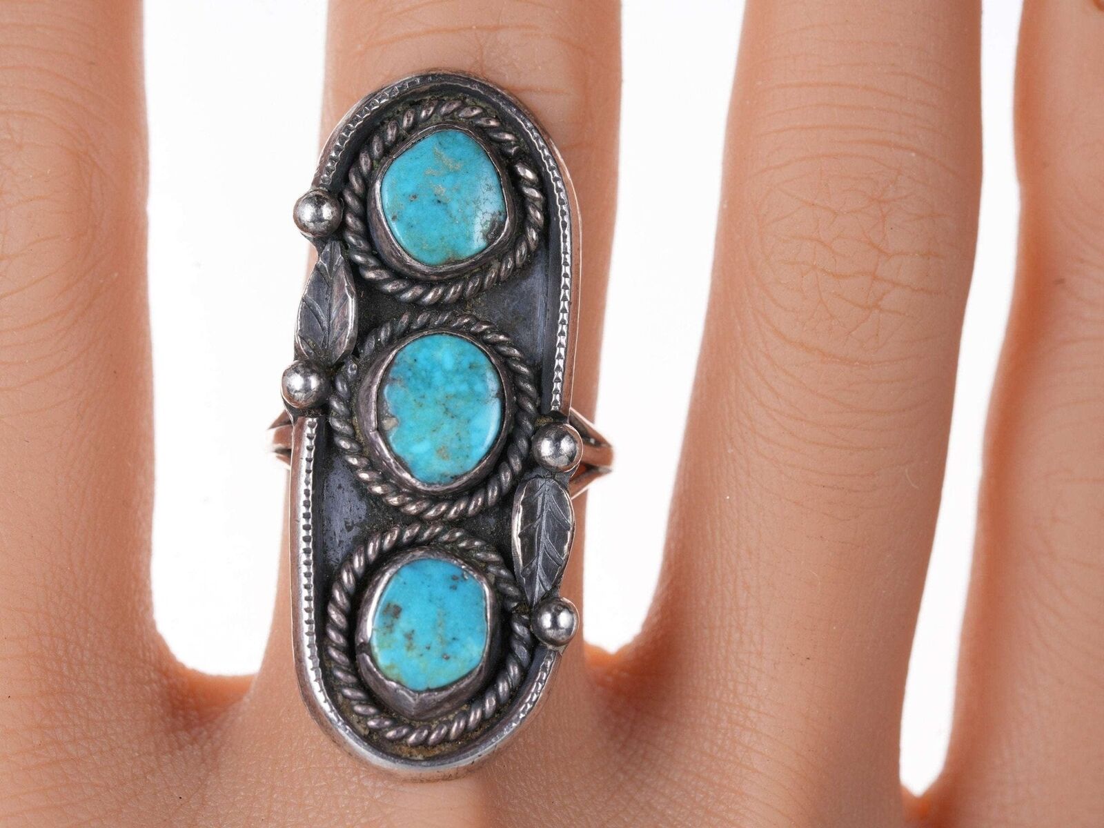 c1950's Vintage Navajo Sterling turquoise ring