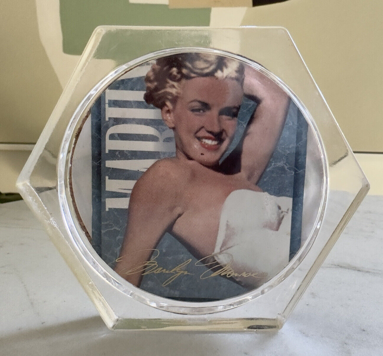 Vintage Lucid, Clear Plastic Marilyn Monroe Coaster Collectors