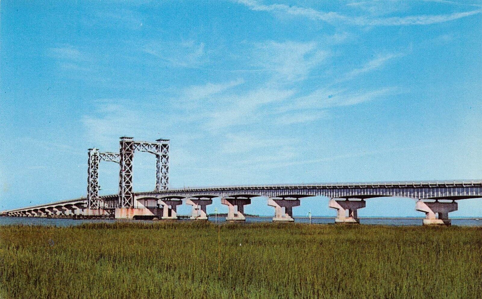 Brunswick GA Georgia New Sidney Lanier Bridge US Highway 17 Vtg Postcard D30