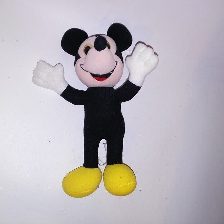 Vintage Playskool Mickey Mouse Plush Stuffed Animal Yellow Eyes Kids Toys Preown