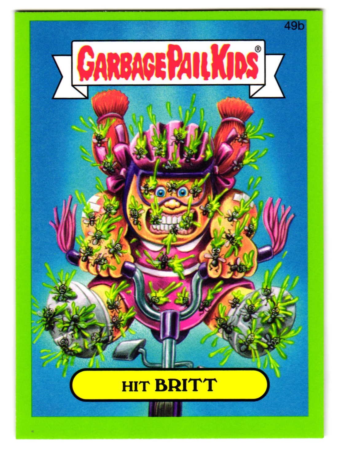 HIT BRITT 49b 2015 Garbage Pail Kids GREEN Parallel GPK Sticker