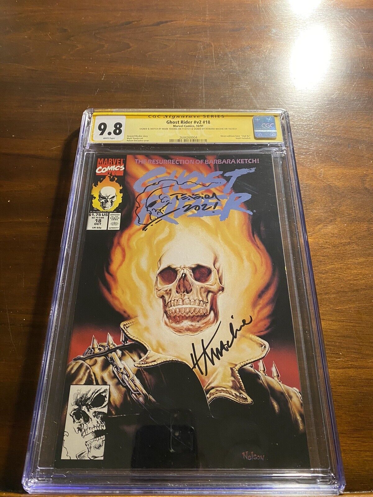 🔥Ghost Rider #v2 #18 Signed & Sketch By Mark Texeira, Signed Howard Mackie🔥