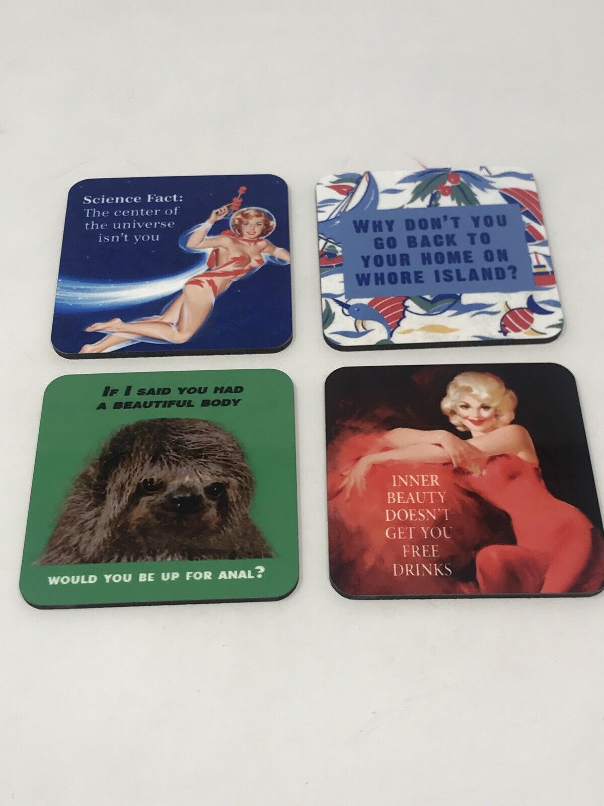 Adult Humor Suggestive Funny Drink Coaster 4 pc set